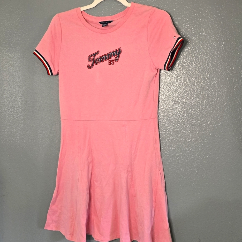 Tommy Hilfiger Pink Fit and Flare Jersey Dress. Size Large 12/14. Nwt